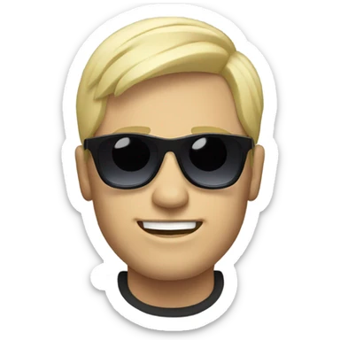 stylish male portrait with sunglasses and blonde hair sticker