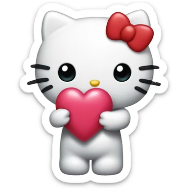 hello kitty holding heart  sticker