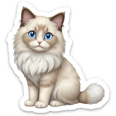 Ragdoll cat sitting full body sticker