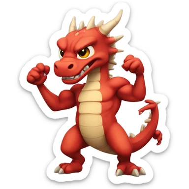 dragon with muscles sticker
