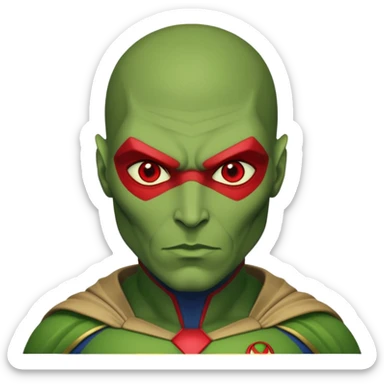 Martian Manhunter with red eyes sticker