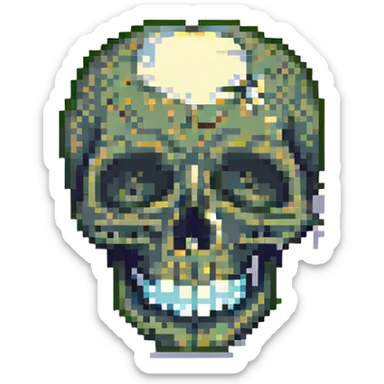 dead skull winking sticker