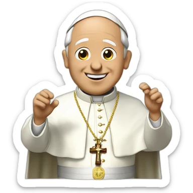 Pope Francis singing sticker