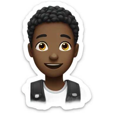 Black boy raising hand sticker