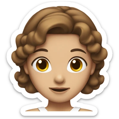 girl with brown hair and white bow on the back sticker