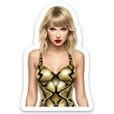 Taylor swift in a snake body suite at the eras tour sticker