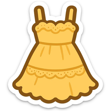 frilly lacey butter yellow summer sundress, flat twitter-style emoji sticker