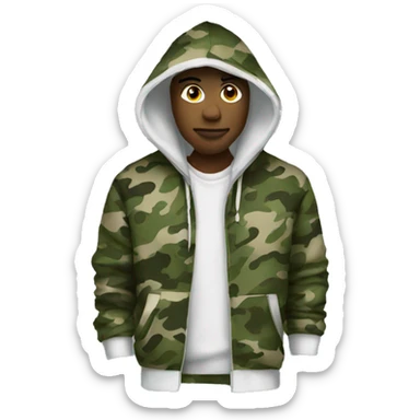 camo hoodie  sticker