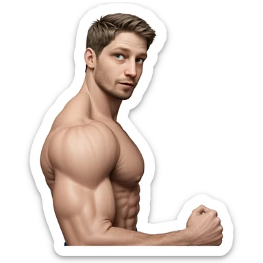 muscular male portrait profile view sticker