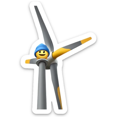 Guy on a wind turbine sticker