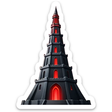 Barad Dúr from Lord of the Rings, Dark, giant Tower, with red beams shooting from the top into the sky sticker