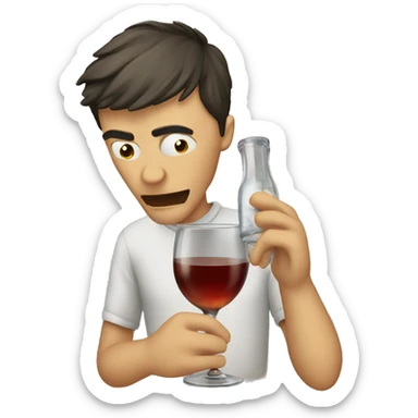 A guy drinking alcohol that's evaporating  sticker