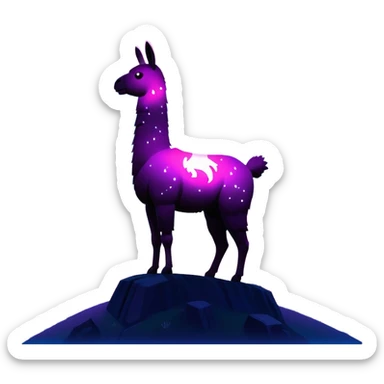Fortnite llama signal projected in the night sky, similar to Batman's bat signal but with the Fortnite llama silhouette sticker