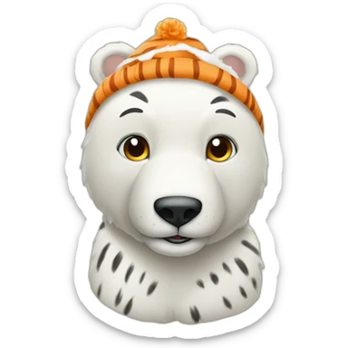 Un tierno oso polar y un tierno tigre usando gorros de cumpleaños  sticker