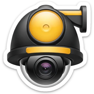 Dome cctv camera in black  sticker