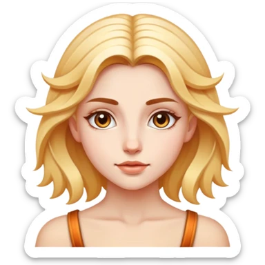 A girl with enchanting beauty, her features symmetrical and striking, radiating both strength and kindness in her presence sticker