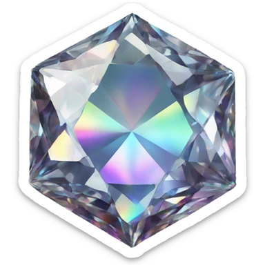 56-carat iridescent diamond crystal cluster sticker