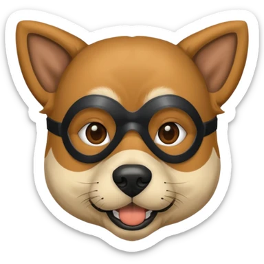 a full human body but face alone dog face sticker