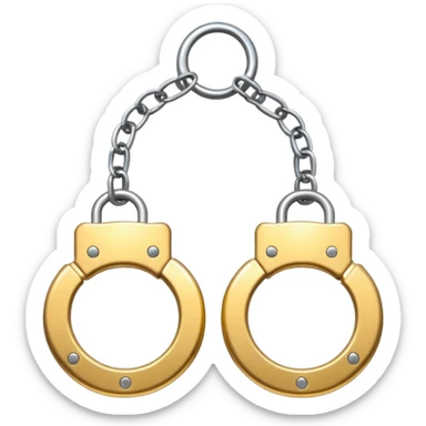 Golden hand cuffs on chains sticker