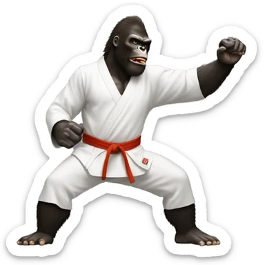 king kong KARATE CHOPPING sticker
