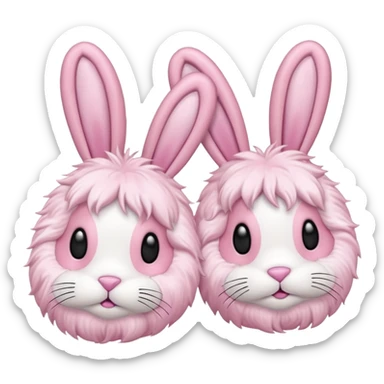 pink bunny slippers sticker