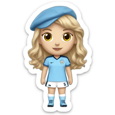 Taylor swift wearing Manchester city uniform sticker