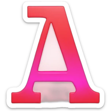 m letter red-pink color sticker