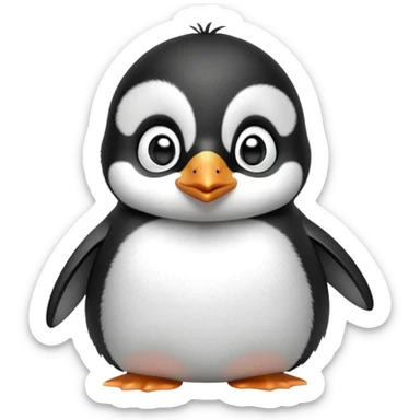 cinematic-noble-baby-penguin-portrait-emoji,-poised-with-an-air-of-innocent-regality,-featuring-soft,-downy-feathers-in-crisp-black-and-white-and-wide,-soulful-eyes,-simplified-yet-sharp-and-sophisticated-features,-highly-detailed,-glow (4) sticker
