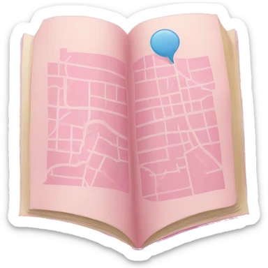 Pink map book  sticker
