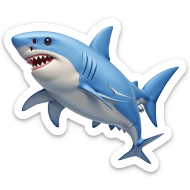 Un tiburón con piernas con zapatos nike azules sticker