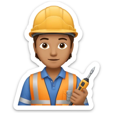 construction worker with screwdriver in his hand sticker