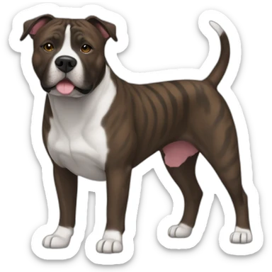 A brindle staffy full body  sticker