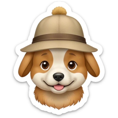 Dog wearing  a hat ￼ sticker