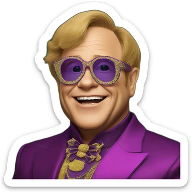 elton john mardi gras sticker