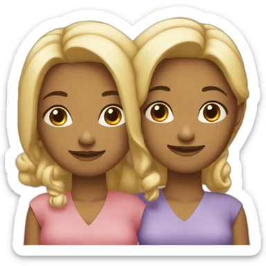 deux amies qui se font un calîn sticker