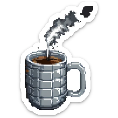 Coffee mug with steam sticker