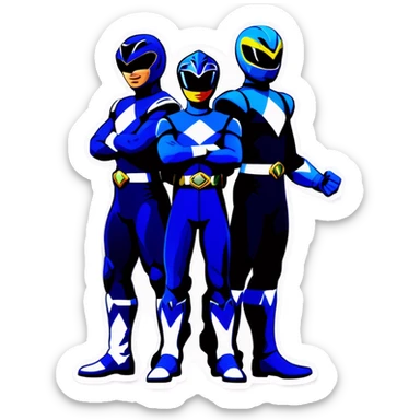 All blue power rangers together  sticker