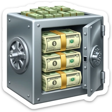 Bank vault full of money  sticker