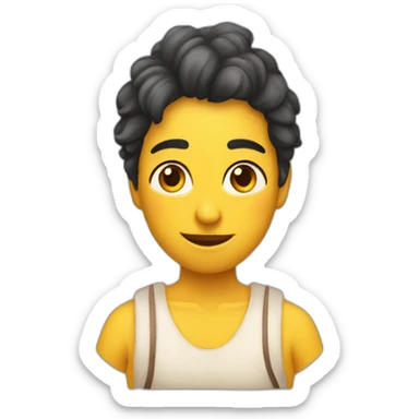 una persona señalando a otra persona que tiene al lado una gallina sticker