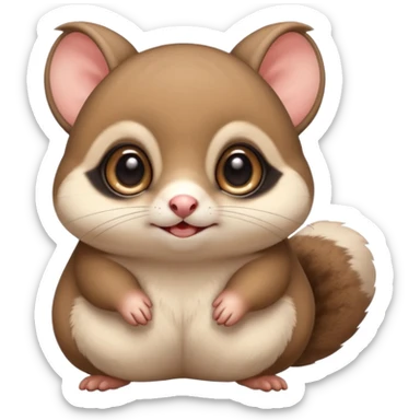 Fat and cute Japanese flying squirrel  sticker
