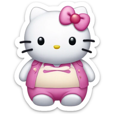 Extremely obese hello kitty sticker