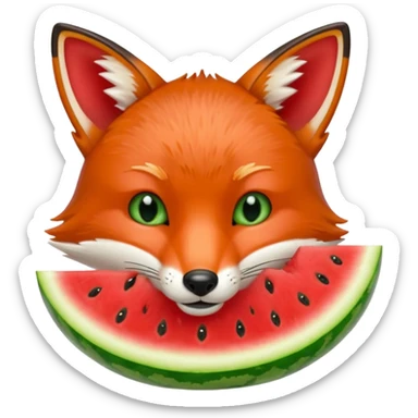 fox eating watermelon sticker