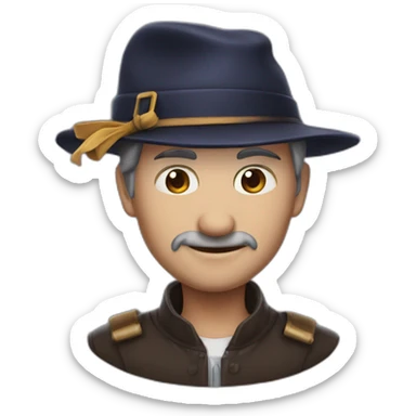 Monsieur chauve avec un beret sticker
