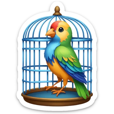  bird in cage sticker