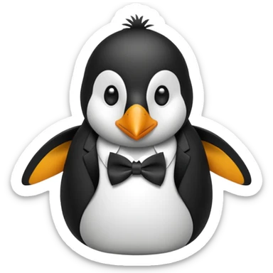 penguin with bow tie diffrent colour tie sticker