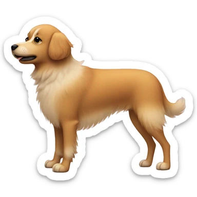 super fluffy dog in a shape of a circle with ultra skinny legs with no fur sticker