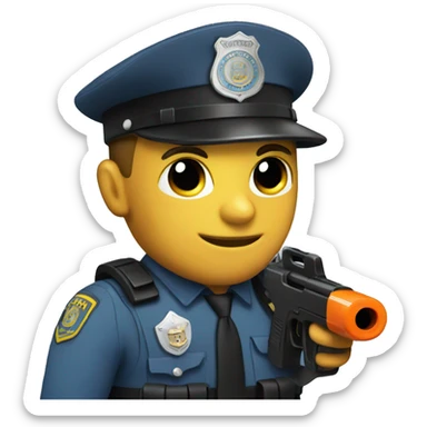 policeman with a watergun sticker