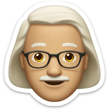 bald man, man with long hair and paddington bear sticker