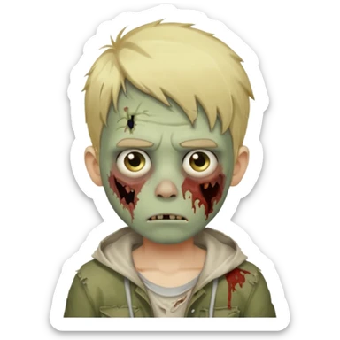 boy zombie with blonde hair sticker