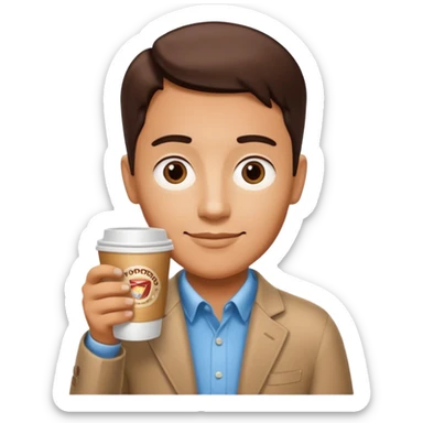 canadian holding tim hortons coffee cup sticker